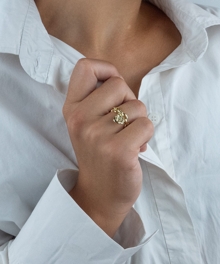 Bague Ondulée à Pendentif