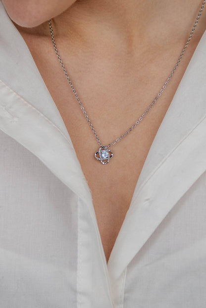 Collier Rosace Diamant et Argent